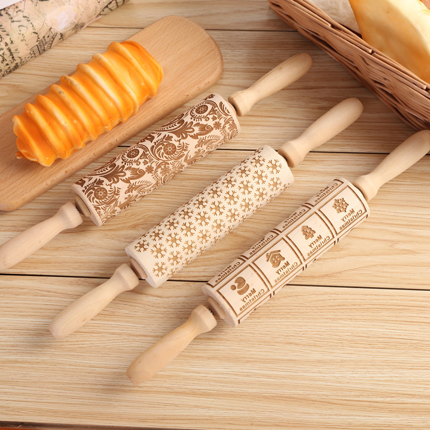 1PC Embossing Engraved Rolling - Kitchen Roller Baking ulasan dan harga